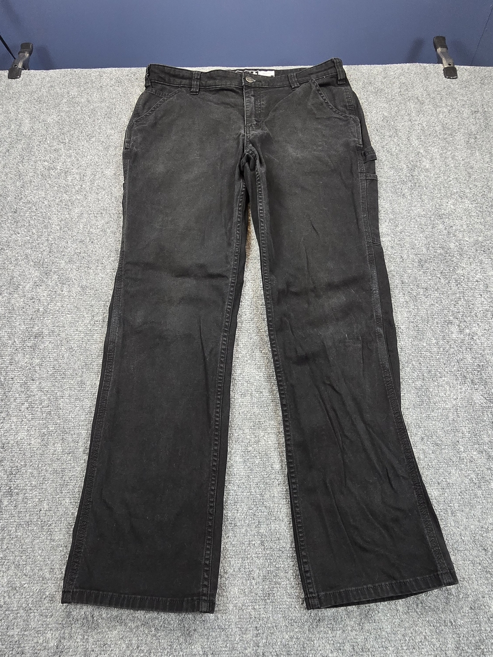 Carhartt Black Loose Fit Work Pants Womens 12 Carpenter Utility Workwear